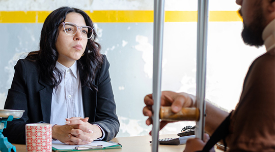 Young female lawyer assist